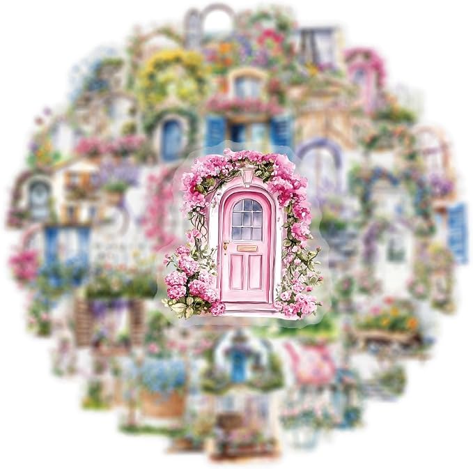 50PCS Garden Stickers Aesthetic PET Sticker Garden Flower wall Decal Waterproof - Image 3