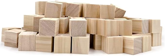 Wood Blocks for Crafts, Unfinished Wood Cubes, 3cm Natural Wooden Blocks - Image 4