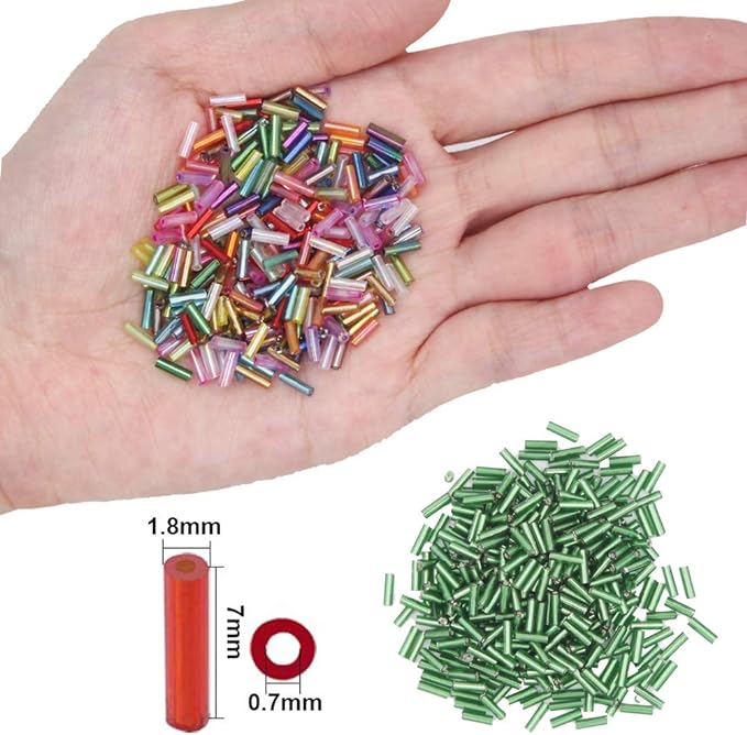 EuTengHao 9600pcs Tube Beads Kit Glass Bugle Seed Beads Small Craft Beads - Image 4