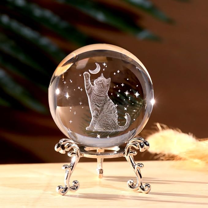 Cat Lover Gifts for Women Cat Crystal Ball Gifts for Christmas Mothers Day | - Image 4