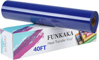 FUNKAKA Blue Heat Transfer Vinyl Rolls, Adhesive Glossy HTV Vinyl by FUNKAKA