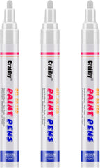 White Paint Markers, 3 Pack Oil-Based Waterproof Quick Dry Permanent Paint Pen by Craiiby