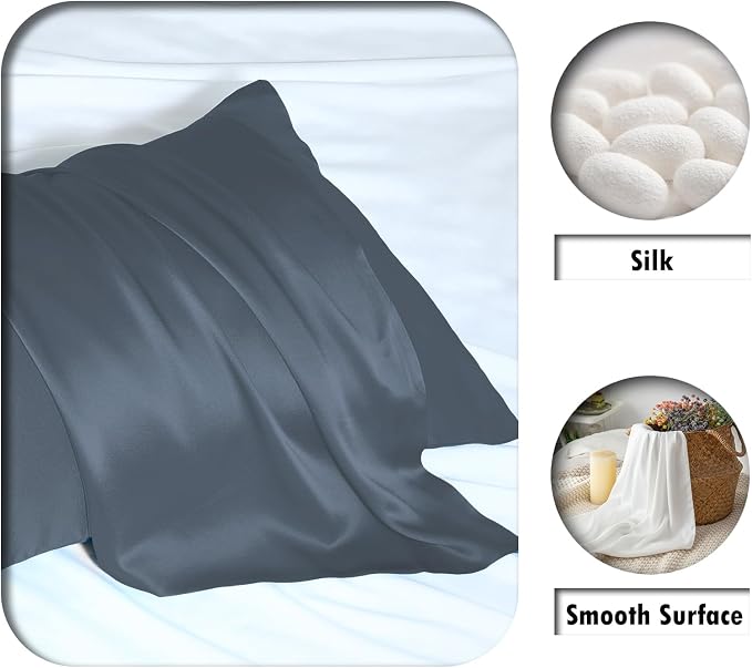 Silk Pillow Cases 2 Pack, Soft Breathable and Sliky Queen Size Pillow Cases Set - Image 2