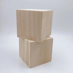 Wood Blocks for Crafts, Large Unfinished Wood Cubes, 3 Inch Natural Wooden - Image 3