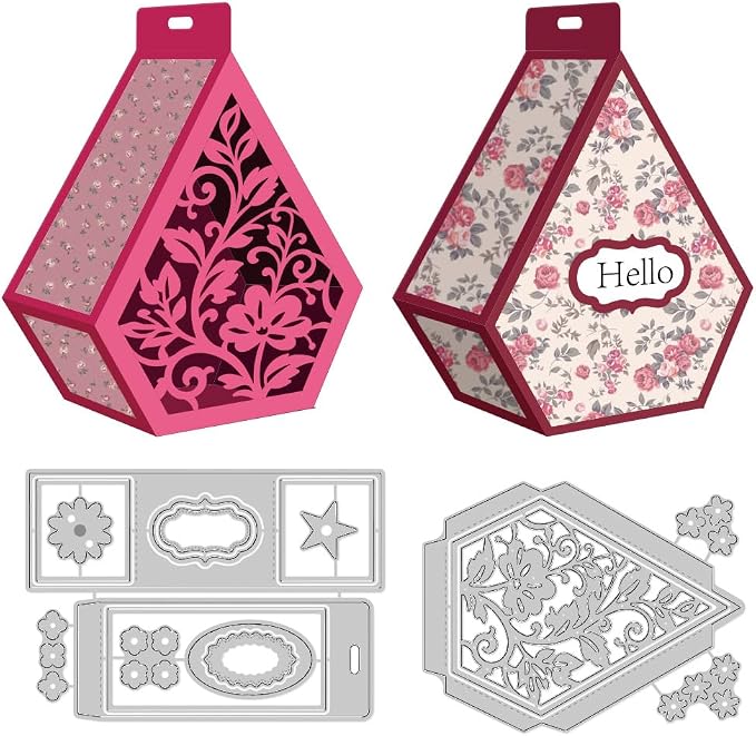 3D Diamond-Shaped Box Metal Cutting Dies Hollow Out Plant Box Die Cuts Carbon by DELORIGIN