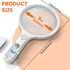 Magnifying Glass with Light Large 5" Lens, Handheld Illuminated Lighted - Image 3