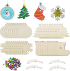 Hidreas 40PCS Christmas Crafts Unfinished Wooden Christmas Ornaments Kit by Hidreas