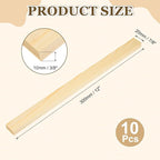 MECCANIXITY 10Pcs Wood Strips Slats, 3/8" x 7/8" x 12" Thin Wood Sticks Flat - Image 2