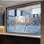 Frosted Floral Window Film 17.7 x 39.3 Inch Snowflake Ice Pattern Static Cling - Image 5