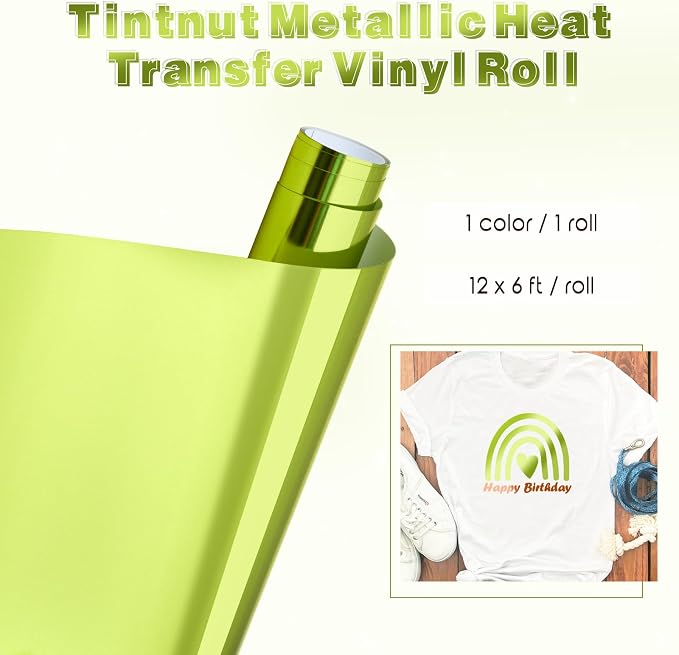 Tintnut Grass Green Holographic HTV Vinyl Roll, easy cut & weed, stretch - Image 2