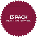 HTVRONT Maroon Heat Transfer Vinyl, 13 Pack | Maroon Iron on Vinyl by HTVRONT