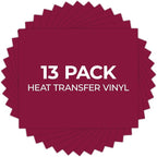 HTVRONT Maroon Heat Transfer Vinyl, 13 Pack | Maroon Iron on Vinyl by HTVRONT