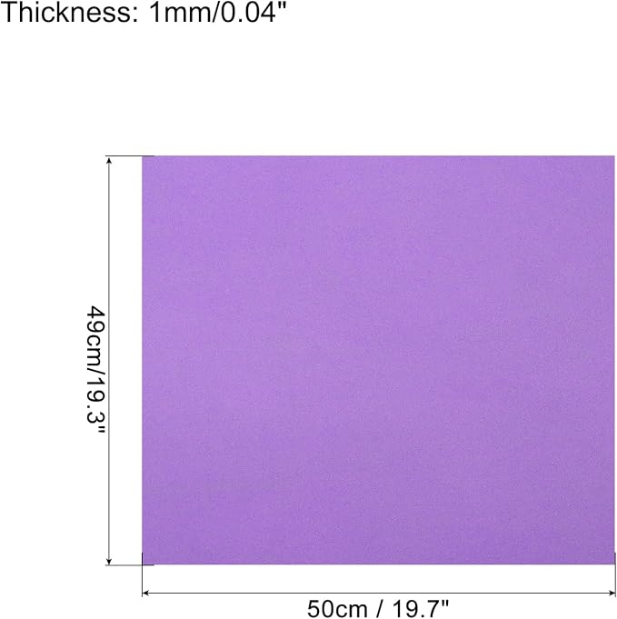 MECCANIXITY EVA Foam Sheets Dark Purple 19.7 Inch x 19.3 Inch 1mm Thick Crafts - Image 2