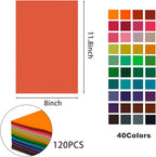 120 Pcs Craft Felt Sheets, 8 x 12 inch Soft Felt Squares - Image 2