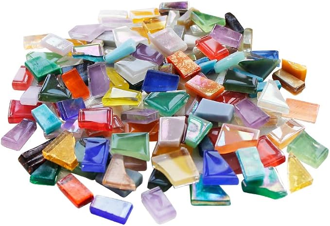 1.1lb Irregular Crystal Mosaic Tiles, Small Mosaic Tile DIY Hobbies Children by BTMIEY