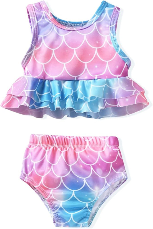 Aalizzwell Toddler Baby Girl Bathing Suit Two Piece Swimsuit Bikini Beach Wear