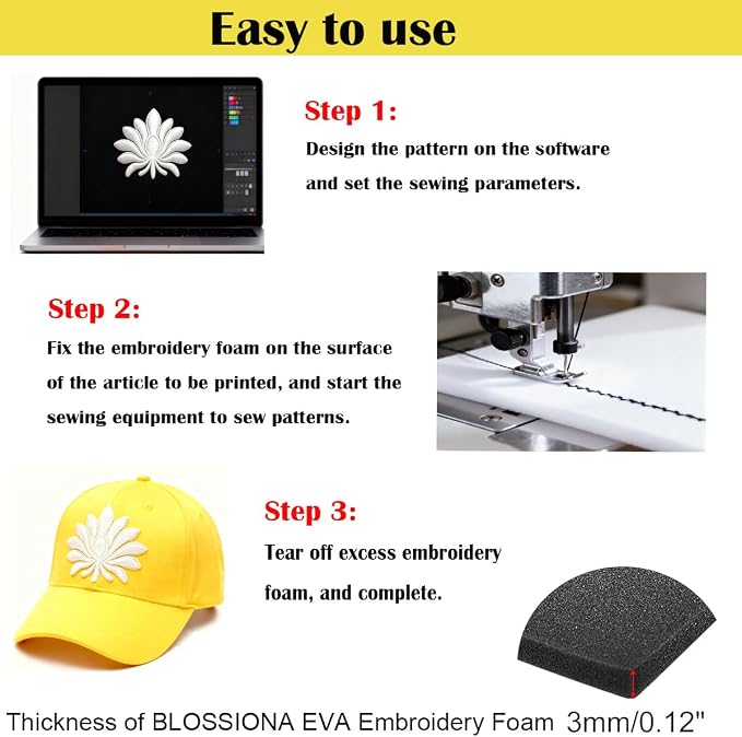 BLOSSIONA 24pcs 3mm Embroidery Foam - Image 5