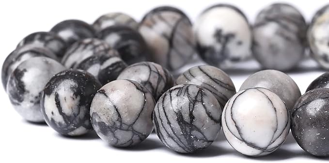 38pcs 10mm Natural Stone Beads Spider Web Stone Round Loose Spacer Energy Stone - Image 4