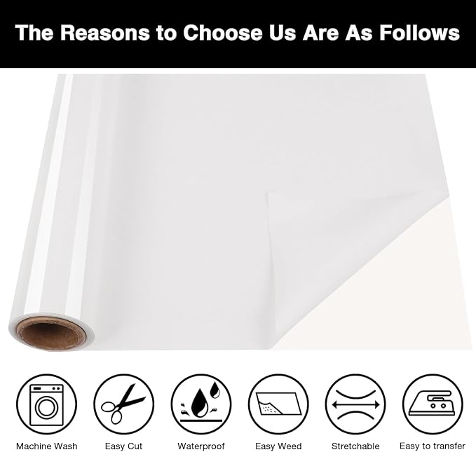 TORC White Puff 3D HTV Vinyl Heat Transfer, Silhouette | Easy Cut & Weed - Image 2