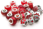 50pcs Assorted Red Resin Imitation Glass European Large Hole Beads Rhinestone - Image 3