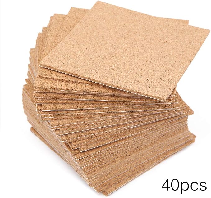 40 Pcs Square Self-Adhesive Cork Sheets - Image 2