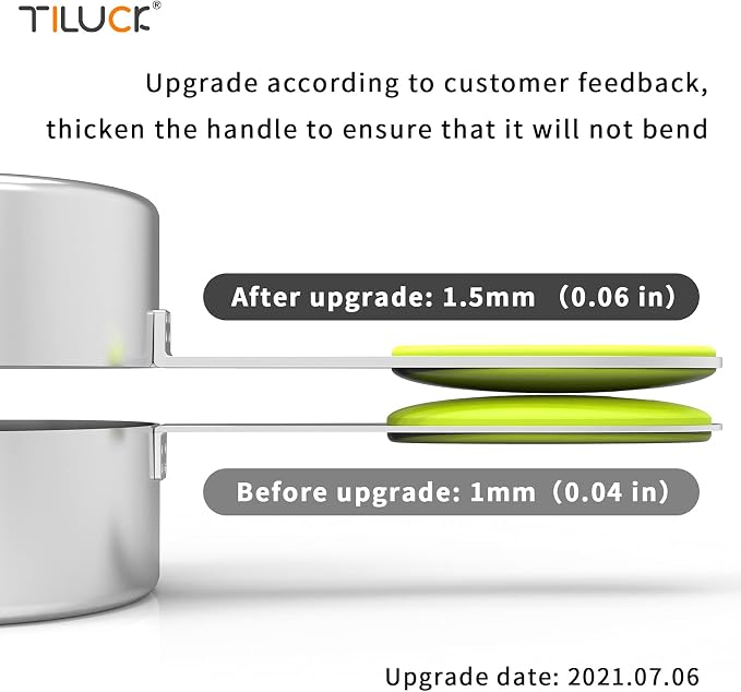 TILUCK Nesting Measuring Cups and Spoons Set, Stainless Steel - Image 2