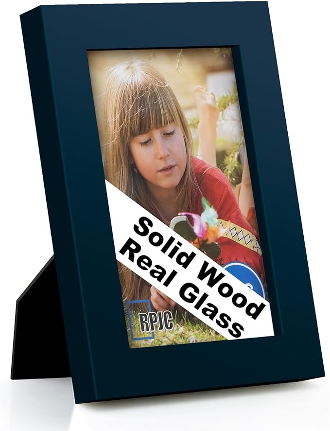 RPJC 4x6 inch Picture Frame Made of Solid Wood High Definition Glass by RPJC