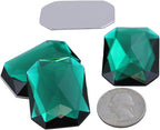 40x30mm Green Emerald A10 Large Flat Back Octagon Acrylic Rhinestones Cosplay by Allstarco