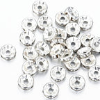 Zenkeeper 108Pcs 8mm Silver-Plated Czech Crystal Rhinestone Rondelle Spacer - Image 2