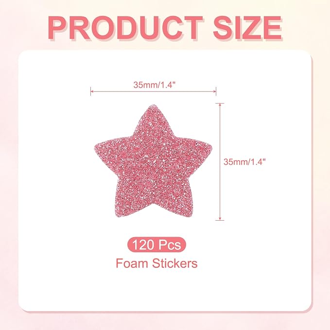 PATIKIL 1.4"x1.4" Star Foam Stickers - Image 2