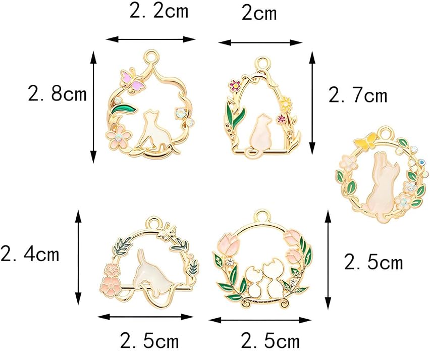 Bulk Gold Enamel Charms for Jewelry Making, Colorful Metal Charms Pendant for - Image 4
