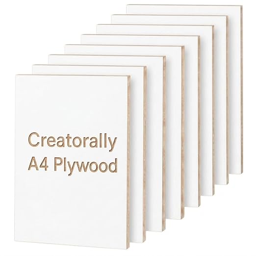 8 Pack Pre-Painted Colored Plywood Sheets, 11.7"x8.3"x1/8" Basswood by Creatorally