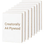 8 Pack Pre-Painted Colored Plywood Sheets, 11.7"x8.3"x1/8" Basswood by Creatorally