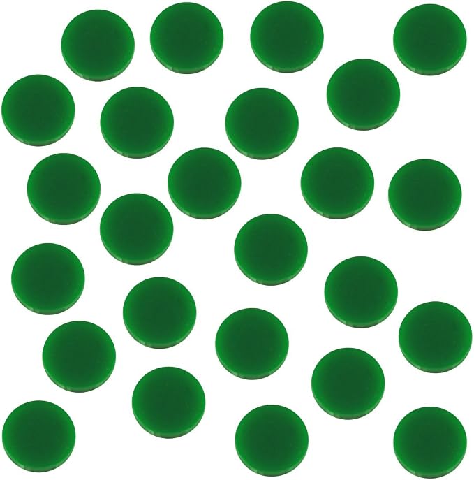 LITKO 18mm Game Tokens | Bingo, Board & Card Counters | Set of 25 | Green | 3mm by LITKO