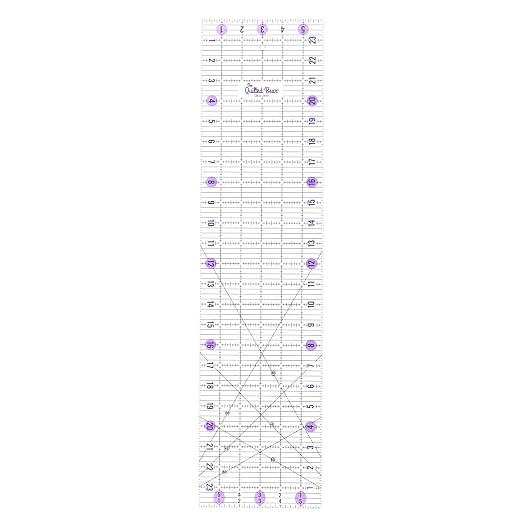 The Quilted Bear Rectangular Acrylic Quilting Ruler, 6.5" x 24" | Non-Slip by TheQuiltedBearsProducts