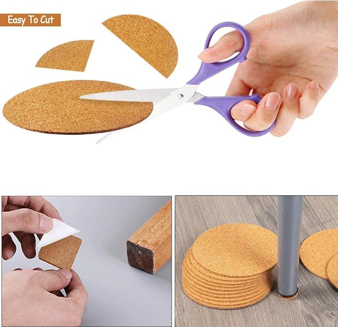 80 Pack Self-Adhesive Cork Coasters Round - Image 4