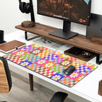 Pink Desk Mat Trendy Checkered Aesthetic Desk Pad Computer Large Mouse Pad - Image 3