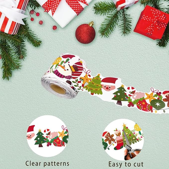 69 Ft Christmas Bulletin Board Border，Santa Claus Christmas Tree Trim Border - Image 3