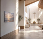 LRTNMTJ Christian Sunset Beach Canvas Wall Art Religious Cross Ocean Poster - Image 5