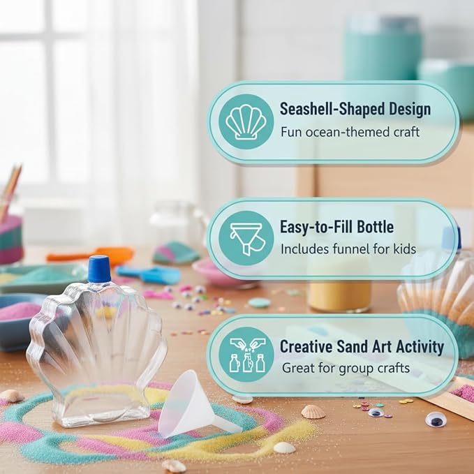 Fun Express Seashell Shaped Sand Art Bottle - Image 3