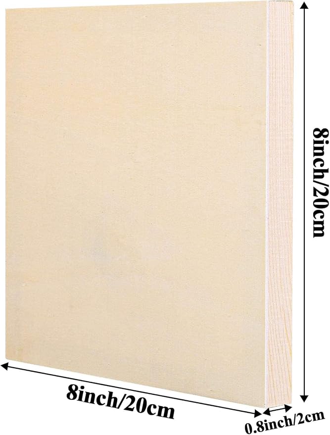ADXCO 8 Pack Wood Panels 8 x 8 Inch Unfinished Wood Canvas Wooden Panel Boards - Image 4