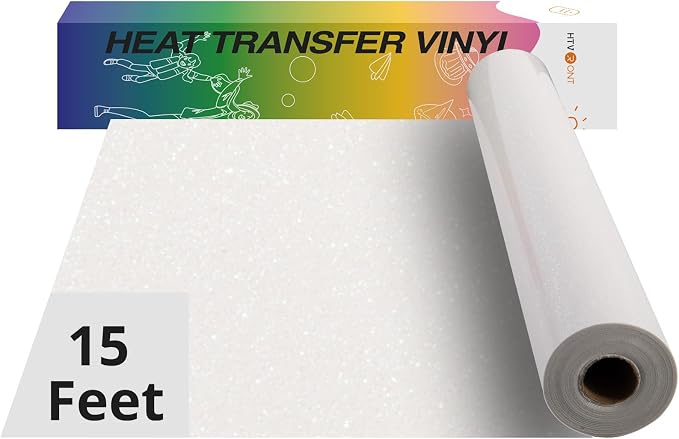 HTVRONT Rainbow White Glitter HTV by HTVRONT