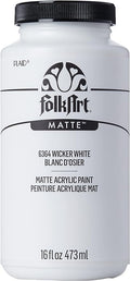 FolkArt Matte Acrylic Paint in Assorted Colors, 16 oz, Wicker White 16 Fl Oz by FolkArt