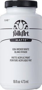 FolkArt Matte Acrylic Paint in Assorted Colors, 16 oz, Wicker White 16 Fl Oz by FolkArt