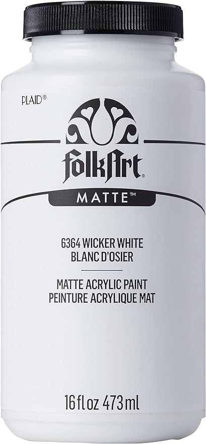 FolkArt Matte Acrylic Paint in Assorted Colors, 16 oz, Wicker White 16 Fl Oz by FolkArt