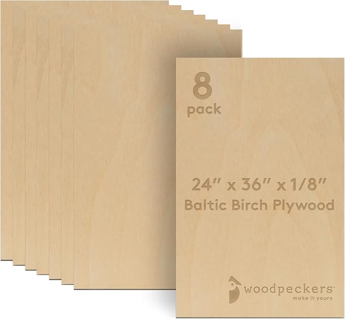 Baltic Birch Plywood 1/8, 3mm Plywood Sheets, Wood by Woodpeckers