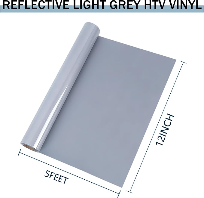 HTVVETUR Reflective Heat Transfer Vinyl Roll 12 Inch by 5 Feet Iron on DIY - Image 3