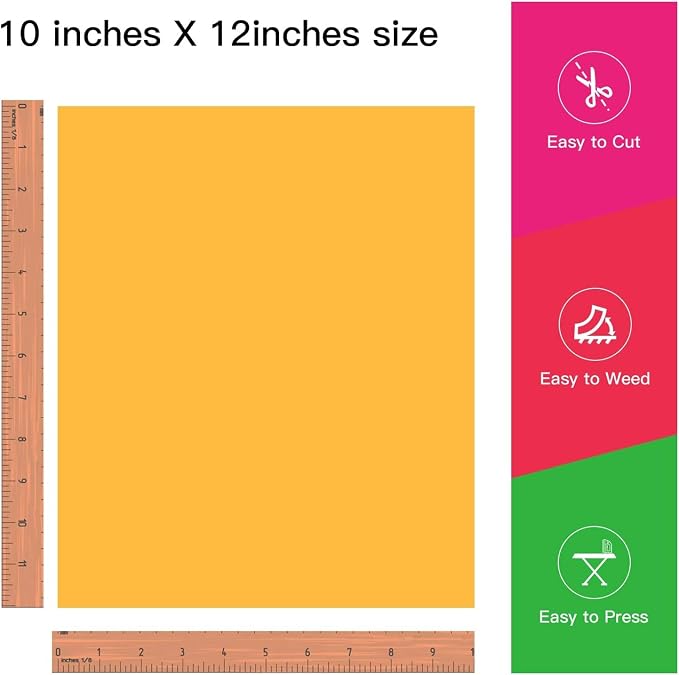 JANDJPACKAGING Drak Yellow Heat Transfer Vinyl, Including 1 PTFE - Image 6