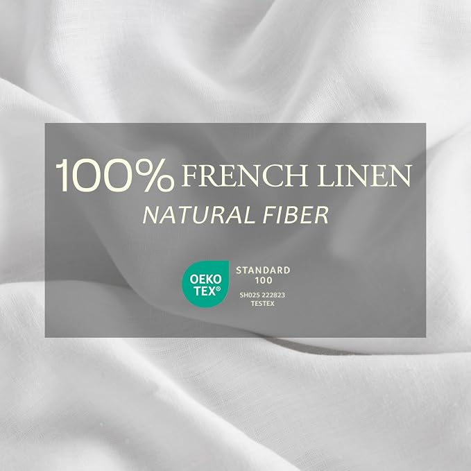DAPU 100% Linen Duvet Cover Full 3PCs, Pure Natural French Flax Linen Duvet - Image 2