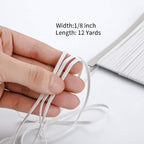 Elastic Band for Sewing, 1/8 Inch x 12 Yard High Elasticity Sewing Elastic - Image 2